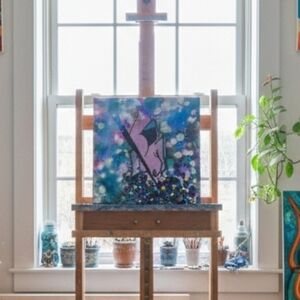 HANDCRAFTED Abstract Alien Painting HANDPAINTED Artwork HANDMADE Wall Art Decor